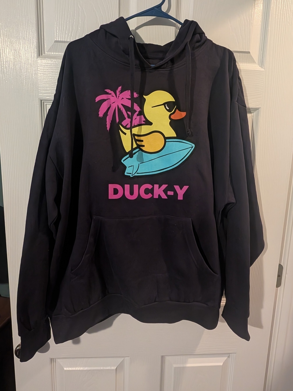 Rubber Ducky Productions, Inc. Black Hoodie with Yellow Duck and Pink Accents